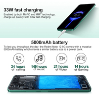 Teléfono Inteligente Original Note 12 5G al por Mayor, Octa Core HD LED 120Hz, Carga Rápida de 33W, 8+256GB, Android