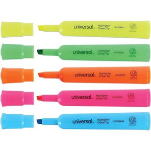 Juego de Marcadores Fluorescentes Universal 08860, Colores Fluorescentes, Paquete de 5, Punta Plana para Uso Escolar, Marcador de Escritorio - Product Image 4
