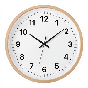Japanese Style Solid Wood Nordic Style Modern Living Room <strong>Wall</strong> <strong>Clock</strong> Arabic Numerals Mute Second-Sweep Movement <strong>Battery</strong> <strong>Operated</strong> - Product Image 1