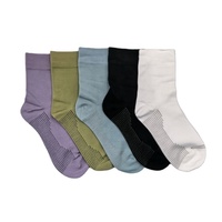 Chaussettes en coton sans couture pour hommes d'affaires 5A, antibactérien et anti-odeur, mi-mollet, argentées avec logo en bas, boîte-cadeau incluse