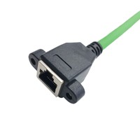 Câble d'extension RJ45 Cat6A mâle-femelle à montage sur panneau, cordon Ethernet industriel blindé avec oreilles de fixation à vis