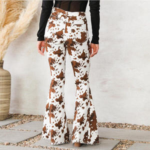 2026 Groothandel Western Style Dames Jeans met Koeienprint, Flare Skinny, Ademend Denim, met Kwastjes - Product Image 2