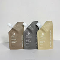 Emballage personnalisé en papier kraft écologique biodégradable pour liquides, pochette debout pour huile corporelle liquide, lotion, crème pour les mains, shampoing