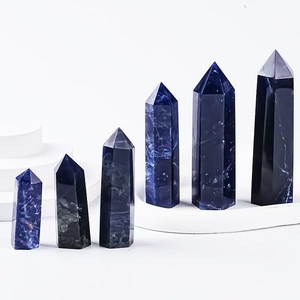 Esfera de Sodalita Azul Natural, Torre de Piedra Preciosa, Sodalita Azul, Cristal de Sanación Wicca, Feng Shui, Decoración para el Hogar, Meditación - Product Image 4