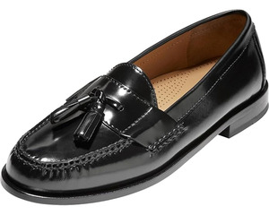 Zapatos de Vestir Formales de Negocios Casuales para Hombre VILUNENES, Mocasines Negros de Charol con Borlas y Suela de Goma Antideslizante para Oficina - Product Image 1