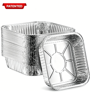 Moules à gâteau carrés en aluminium de qualité alimentaire MESTAEK de 6 pouces |   Plateau de cuisson jetable écologique, compatible four et congélateur, pour la cuisine à domicile - Product Image 1