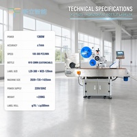 Machine d'étiquetage automatique horizontale pour ampoules, flacons et petits cylindres ronds, avec trémie et roue d'alimentation