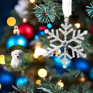 Schneeflocke Projektion Anhänger Farbe Foto Medaillon Festliche Geschenk box Urlaub Andenken Benutzer definierte Weihnachts anhänger - Product Image 3