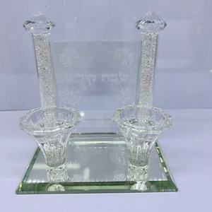 <span class=keywords><strong>Candelabro</strong></span> de estilo srael para decoración del hogar, portavelas de cristal de dos cabezas, diseño personalizado - Product Image 6