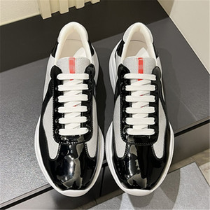Zapatillas de deporte de malla de cuero charol para hombre, zapatos deportivos informales transpirables de caña baja, color azul y blanco, talla 40-45 - Product Image 2