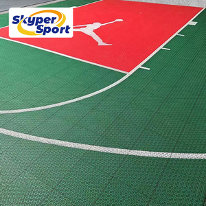 Cancha de Baloncesto para Patio Trasero de 20 x 25 Pies, Tamaño Personalizado, Baldosas Enclavables de PP/Goma, Piso Modular Temporal para Actividades, Resistente a Impactos - Product Image 2