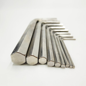 Jeu de clés à douille hexagonales métriques à tête plate en forme de L, 9 pièces, nickelées, outil de <span class=keywords><strong>quincaillerie</strong></span>, accessoires pour guitare, jeu d'outils à douille hexagonale - Product Image 5