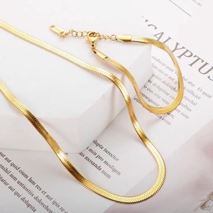 Collar de cadena de espiga de acero inoxidable 304 chapado en oro para hombres y mujeres, joyería de moda, regalo. - Product Image 3