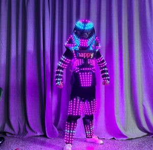 Costume de danse LED lumineux pour adultes, <span class=keywords><strong>robot</strong></span>, extraterrestre, prédateur, pour performance scénique, fête rave, décoration - Product Image 5