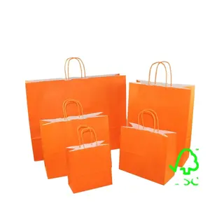 샤먼 wvscm 사용자 정의 오렌지 종이 캐리어 가방