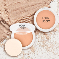 Fond de teint en poudre pressée naturelle, poudre pour le visage, imperméable, végan, poudre compacte, marque privée