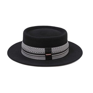 Premium Pure Wool Felt <strong>Hat</strong> Women British Retro Jacquard Band Flat Top Soft Tweed Autumn <strong>Winter</strong> European Fashion - Product Image 5