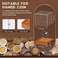 Vitrine à monnayeur personnalisée, présentoir en acrylique transparent avec base en bois et support en alliage pour une seule pièce de monnaie de collection, protection UV