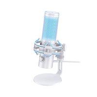 Microphone à condensateur en alliage d'aluminium USB-C Hyper Quadcast 2 haute résolution pour studio, éclairage RGB, micro de jeu PC, diffusion en direct sur ordinateur