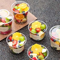 Gobelet en plastique PET jetable transparent au prix d'usine Nicro pour la crème glacée, la salade de fruits, les contenants à emporter, les bols en plastique pour desserts