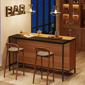 Large Kitchen Island <strong>Bar</strong> Table With 6 Cube Storage Shelf <strong>Breakfast</strong> Counter Modern Home <strong>Bar</strong> <strong>Height</strong> Table - Product Image 1
