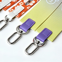 Lanière de poignet en nylon de luxe avec logo personnalisé, impression par transfert thermique, mousqueton