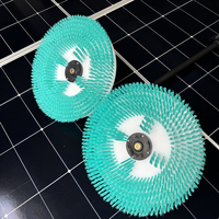 Brosse ronde de nettoyage en aluminium, brosse à double tête, brosse à disque, brosse de nettoyage en nylon, brosse de nettoyage pour panneaux solaires