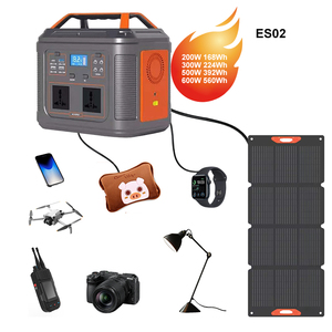 LiFePO4 Portable Power Station Solar Pure Sine Wave AC220V50Hz 4 DC12V10A 3 USB5V3A 1 Type-C18W LED Light 18V/14.6V Input - Product Image 1
