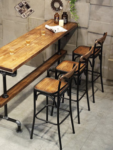 Tabouret de bar de style américain en fer forgé et bois massif, fabriqué en Chine, avec dossier et accoudoirs, à pieds hauts, pour bar, pub, comptoir de <span class=keywords><strong>caisse</strong></span> - Product Image 4