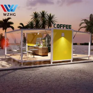 Prefab custom movable frame structure converted pop up container bar coffee shop house
