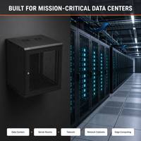 Kabinet Dinding ANSI/EIA 19 Inch Rack IP2 IP5 dengan Kunci Keamanan Aluminium untuk FTTH MPO Data Center Enclosure