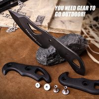 Couteau à Lame Fixe 3.74" en Acier Inoxydable D2, Usinage CNC, Couteau Tactique de Survie pour Extérieur, Pêche et Camping