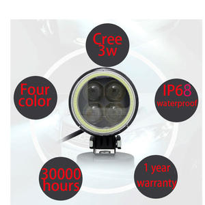 Lumière de travail TCYATO 12W avec lentille 4D, <span class=keywords><strong>petit</strong></span> soleil avec anneau d'ange RGB, lumière de modification de <span class=keywords><strong>moto</strong></span> et de voiture à LED clignotante - Product Image 4