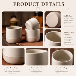Taza de Cerámica Mate Creativa con Logotipo Personalizado para Regalo, 100ml 180ml 230ml, Taza de Café Espresso de Gres - Product Image 4