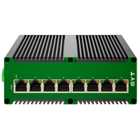 Switch Ethernet Industrial Gigabit de 8 Puertos, L2 Inteligente, No Administrado, Montaje en Riel DIN, RJ45, IP40, Amplio Rango de Temperatura, DC 12-52V