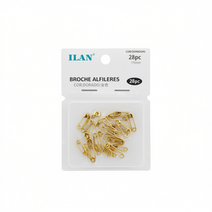 Ilan Broche Alfileres 15mm Dorado 28pc - Product Image 1