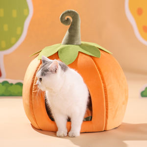 Cama para gato en forma de calabaza, cueva, casa para gato con cojín extraíble - Product Image 6