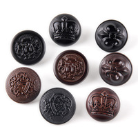 Boutons en résine imitation cuir vintage pour hommes et femmes, manteau en laine, costume, veste, accessoires