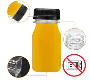 4 ounce 120ml nhựa chai nước trái cây dưới uống <span class=keywords><strong>container</strong></span> với nắp màu đen cho juicing đồ uống số lượng lớn chai sữa để sử dụng Soda - Product Image 4