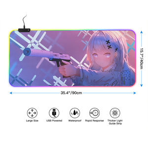 FLAME <span class=keywords><strong>SNAKE</strong></span> <span class=keywords><strong>Gamer</strong></span> Series 40x90 cm XXL RGB Mousepad con USB Anime-inspirado RGB Light Mousepad para RTS - Product Image 2