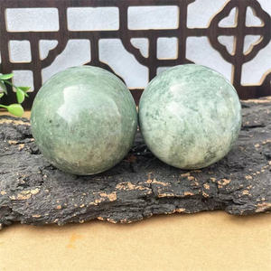 Nouveautés <span class=keywords><strong>50mm</strong></span> Pas Cher Cristaux Sphère Guérison Massage Pierres Naturel Vert Lushan Jade Boule De Cristal pour Cadeau - Product Image 4