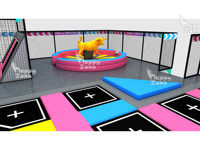 Arena de Juegos Interactiva Multifuncional Personalizada, Estructura de Escalada para Niños, Tobogán Combinado, Equipo Comercial para Parques de Trampolines Interiores