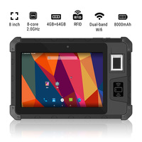 1920*1200 HD pantalla UHF RFID lector de huellas dactilares Industrial 4G Lte Android 11,0 8 pulgadas Tablet PC resistente con escáner de código de barras 2D