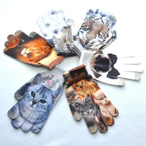 MIO gants d'hiver hommes femmes écran tactile gants magiques temps froid gants chauds animaux impression mitaines tricotées - Product Image 2