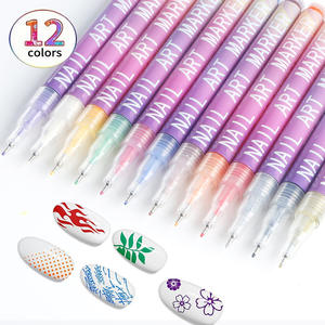 Nouveau stylo de nail art en plastique pour graffitis, 0,5 mm, multicolore, à base d'eau, séchage rapide, pour la peinture de lignes et le <span class=keywords><strong>dessin</strong></span> coloré DIY <span class=keywords><strong>sur</strong></span> ongles - Product Image 2