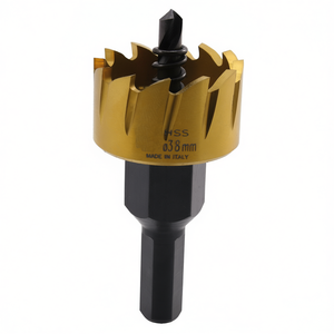 ใบเลื่อยเจาะรู HSS ขนาด 38 มม. เคลือบไทเทเนียมสำหรับเจาะไม้และโลหะ - Product Image 2