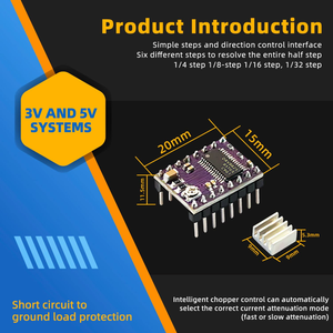 DRV8825 สเต็ปเปอร์มอเตอร์โมดูลไดร์เวอร์พร้อมฮีทซิงค์สำหรับเครื่องพิมพ์ 3D CNC RAMPS 1.4 StepStick 4-Layer PCB การควบคุมกระแสไฟสูง - Product Image 5