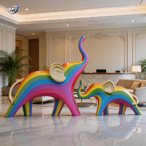 Custom Handmade Fiberglass Elephant Sculpture with Decoupage Technique for Outdoor Art Decor Amusement Park <b>Statue</b> - Product Image 3