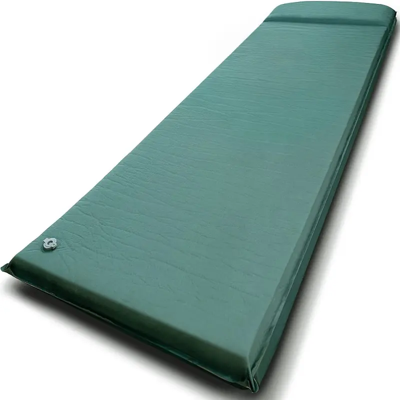 Camping Sleeping Pad UltraThick Elasticity Foam Fast Self-Inflating Durable Camping Mat with Pillow
