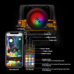 Nouveauté : <span class=keywords><strong>Kit</strong></span> <span class=keywords><strong>de</strong></span> feux <span class=keywords><strong>de</strong></span> freinage LED pour <span class=keywords><strong>roue</strong></span> <span class=keywords><strong>de</strong></span> <span class=keywords><strong>secours</strong></span> RGB avec télécommande et application, feu arrière pour Jeep Wrangler JK JL - Product Image 4